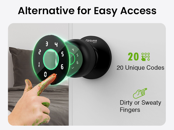 ghome smart door knob for family with code