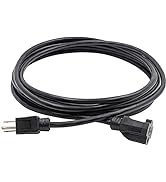 Clear Power 8 ft Indoor/Outdoor Extension Cord 16/3 SJTW, 3-Prong Grounded Plug, Black General Pu...