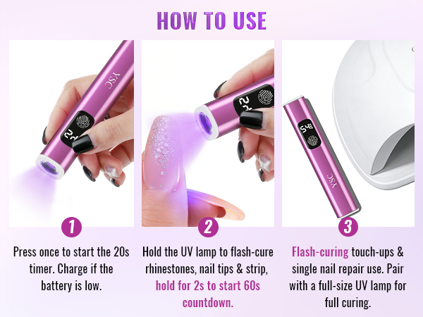 Cordless Flash Cure Nail Lamp with LCD Dual Timers