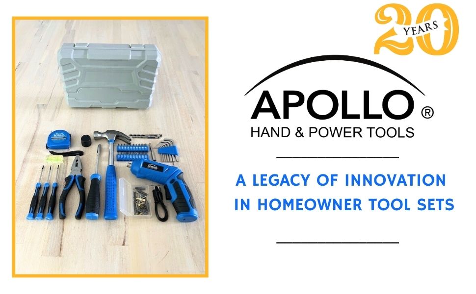 small blue nd grey tool set with cordless screwdriver A Legacy of Innovation in Homeowner Tool Sets