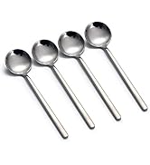 8-piece Mini Teaspoons Espresso Spoons Matte Silver Frosted Handle Stainless Steel Spoons for Tea...