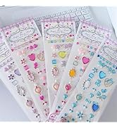 5Sheets Flowers Gem Stickers, Maxleaf 3D Self Adhesive Rhinestone Jewels Gem Stickers for Crafts ...