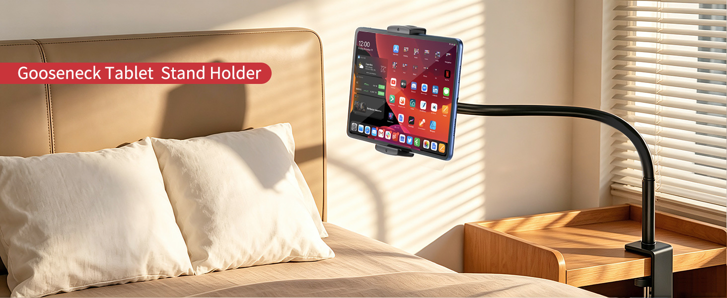 Gooseneck iPad Holder Clamp Mount