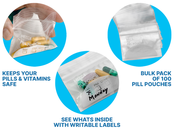 small baggies for pills, pill pouches, small medicine bag, medicine bag for traveling