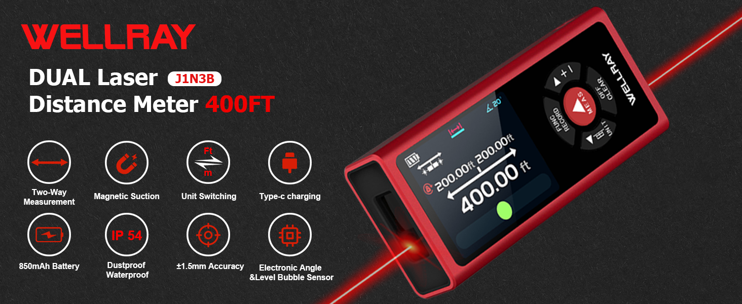 DUAL LaserDistance Meter 400FT 