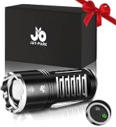 JAY-PARK LED Flashlights High Lumens 100000, Built-in 10800mAh Rechargeable Battery and LCD Power...