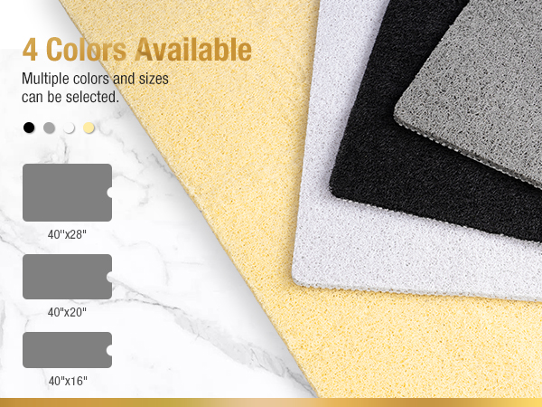 Text reads '4 Colors Available'. Product color swatches shown in gray, black, and beige/yellow tones with corresponding color codes.