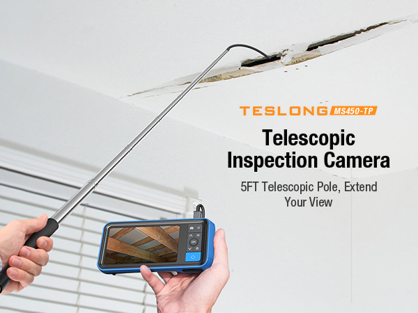 Teslong MS450 Telescopic Inspection Camera with Telescoping Pole