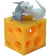 FSFHSJ Stretchy Cheese and Mice Toy , 2 Squishable Mouse and Cheese Block Toys, 2 Cute mice and a...
