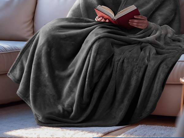 grey fleece blanket