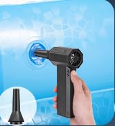 Compressed Air Duster - 110000RPM Powerful Electric Air Duster, 3 Gear Adjustable Cordless Air Bl...