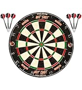 Ruthless Hot Shot Dart Board | Endurance Round Wire Sisal Dartboard Including 2 sets of Steel Tip...