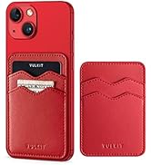 VULKIT Stick on Card Holder Compatible for iphone Leather Cell Phone Wallet Credit Card Case Stro...