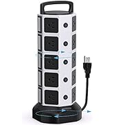 Power Strip Tower Surge Protector 1050J, JACKYLED 20 AC Outlets 6 USB Ports, 13A Desktop Electric...