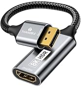 THANDBLE Active DisplayPort to HDMI Adapter (8K 60Hz), Uni-Directional DP 1.4 to HDMI 2.1 Adapter...