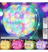 132ft LED Rope Lights Outdoor String Lights Plug in, 400 LED Warm White &amp; Color Changing Waterpro...