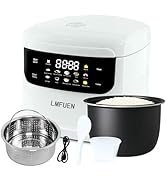 Portable Mini Stainless Steel Low Carb Rice Cooker,2L,6 Cups Cooked/3 Cups Uncooked,400W Non-Stic...