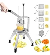 VEVOR Commercial Vegetable Chopper w/ 4 Replacement Blades, Stainless Steel French Fry Cutter Pot...
