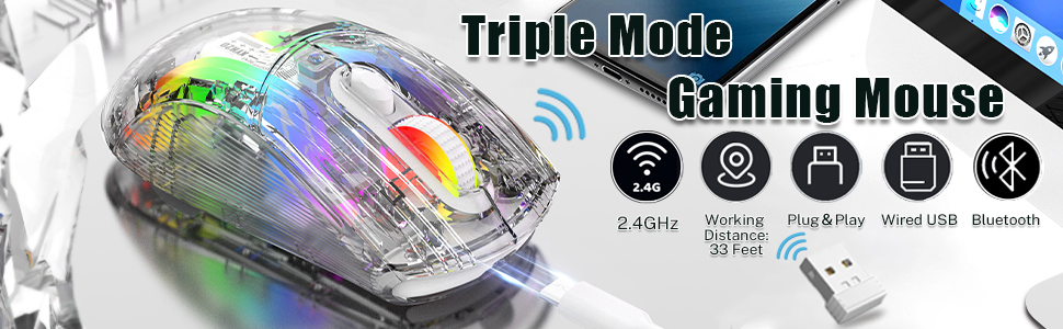 Triple Mode Gaming Mouse