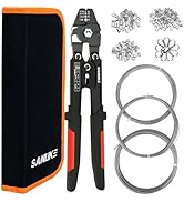 Sanuke Wire Rope Crimping Tool for 3/64 5/64 1/16 Wire Rope with 3 Sizes Stainless Steel Cable, 1...