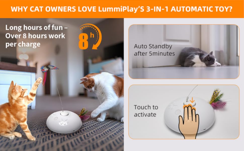 Why Cat owners love LummiPlay&amp;amp;#39;s 3-in-1 Automatic Toy?