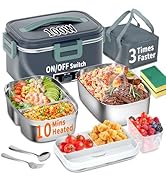 IFENROL Electric Heated Lunch Box - 100W 3-IN-1 Fast Heating Lunch Boxes Portable for Adults with...