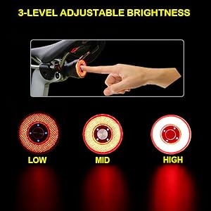 bike bicycle smart tail rear back light usb c rechargeable auto on off waterproof bright cycling led
