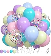 Pastel Balloons, Multicolor Macaron Balloons Colorful Latex Party Balloon, Baby Pink Blue Purple ...