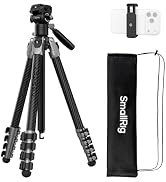 SmallRig 63" Portable Travel Tripod for iPhone and Camera, 160cm Carbon Fiber Video Tripod Stand ...