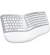 PEIOUS Ergonomic Keyboard, Bluetooth Keyboard Multi-Device Rechargeable with Split Keyboard Layou...