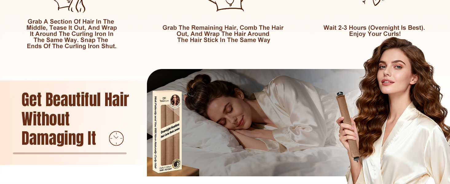 wavy hair products overnight curls hair styling tools heatless curlers heatless curling rod