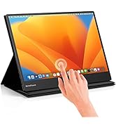 Portable Monitor PEPPER JOBS XT1610F V3 for PC/Laptop, Touchscreen with Dual Speakers and Smart C...