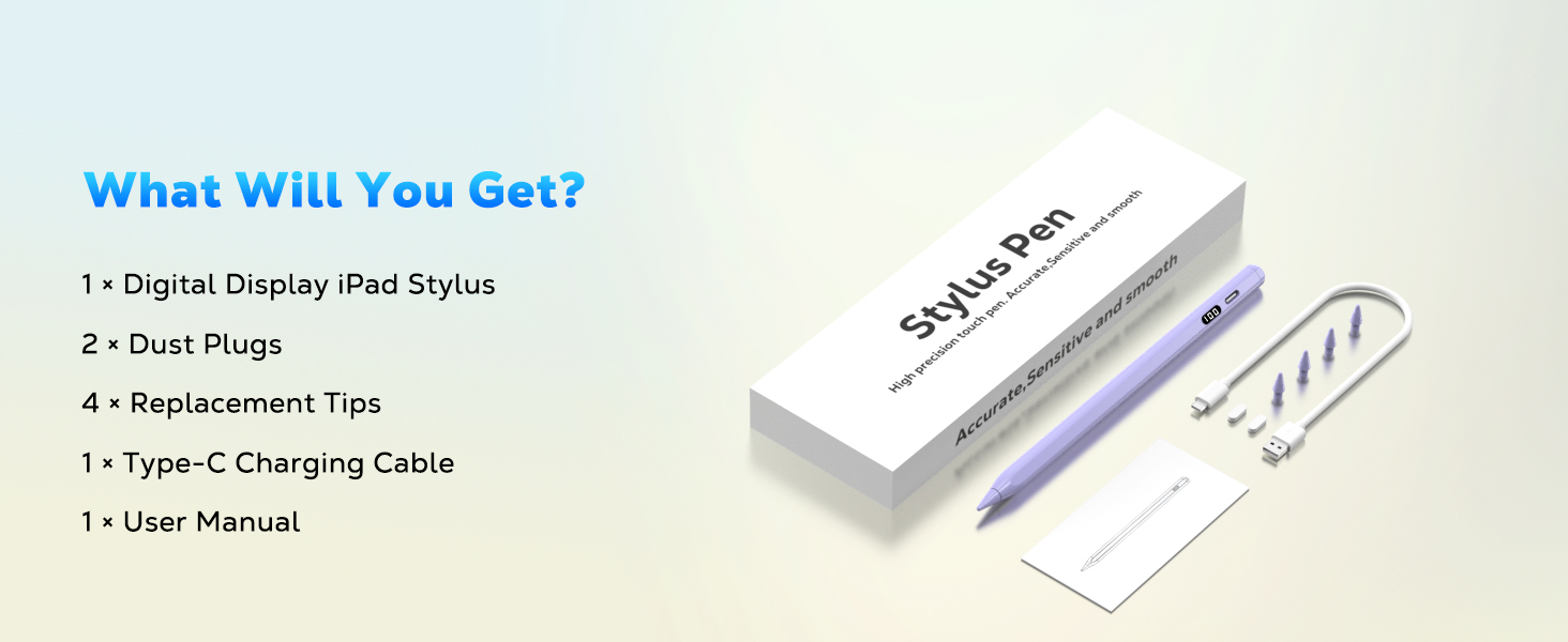 ipad stylus pen with power display