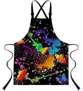LshyMn Graffiti Apron Rainbow Graffiti Worker Apron Retro Hip Hop Elements Color Graffiti Paint P...