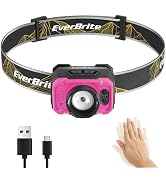 EverBrite 600LM Rechargeable Headlamp, Motion Sensor Head Lamp for Adults | Zoomable Beam, Motion...