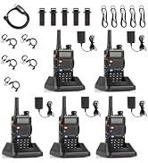 [5 Packs] Baofeng UV-5R Two Way Radio Dual Band 144-148/420-450Mhz Walkie Talkie with 1800mAh Li-...