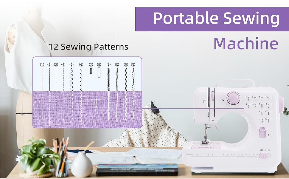 505A home sewing machine with 12 preset patterns 