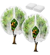 Homiton 2 Pack Fruit Tree Netting Bags with Zipper and Drawstring, 4 x 5ft Ultra Fine Mesh Garden...