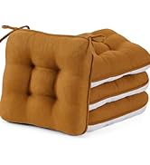 BETU Chair Cushions for Dining Chairs Set of 4,3.5" Thick Kitchen Table Chair Pads with Ties,Non ...