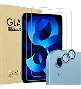 ProCase 2 Pack Screen Protector for iPad Air 5th Air 4th Generation 10.9" + 2 Pack Camera Lens Pr...