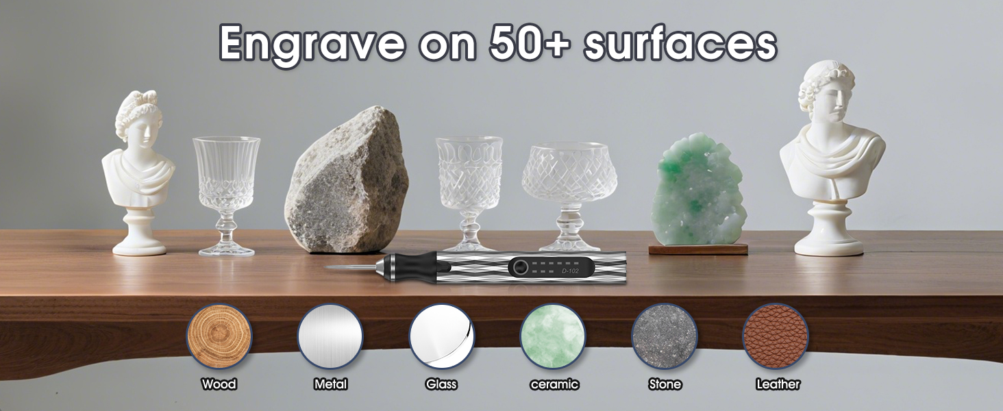 Engrave on 50+ surfaces