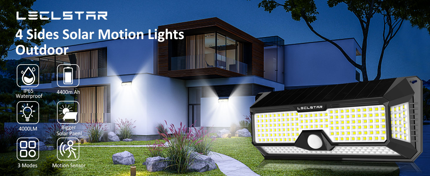  solar motion lights outdoor waterproof 