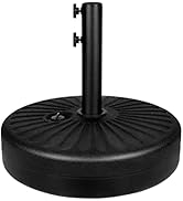 Simple Deluxe 20 Inch Fillable Market Patio Umbrella Base Stand with Holder, for Outdoor Lawn, Ga...