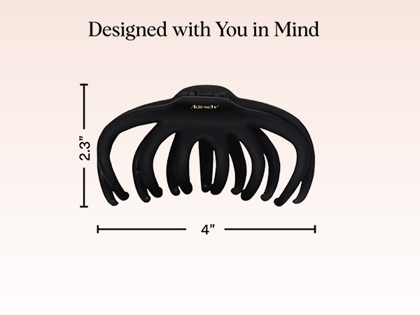 Text reads 'Designed with You in Mind'. Technical diagram showing measurements: 23" height and 4" width dimensions.
