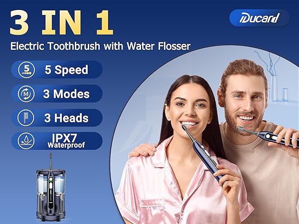electric toothbrush with water flosser
