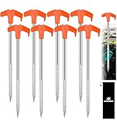 8Pcs Heavy Duty Tent Stakes AVOFOREST 9.8 inch Tent Stakes Portable Camping Stakes for Camping Pa...
