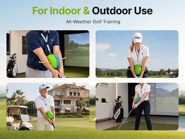 golf training ball between arms