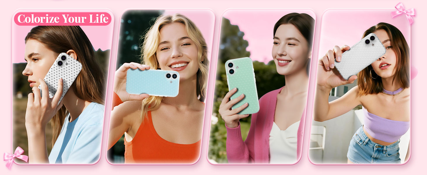 QLTYPRI Cute Polka Dot Shockproof Phone Case