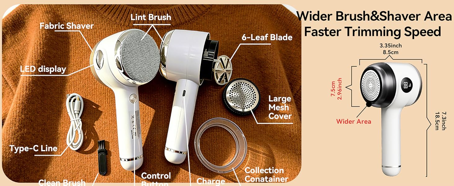 Wider Brush&amp;amp;Shaver Area Faster Trimming Speed