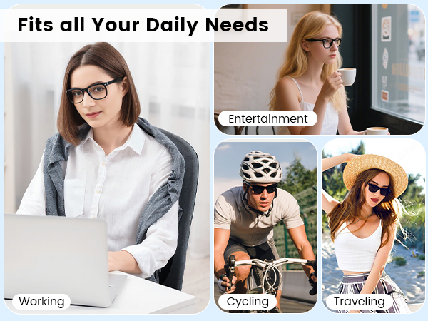 Bluetooth Audio Smart Glasses for Men ,Voice Control, Hands-Free Calls for Android Music/Work